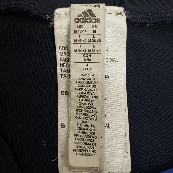 Adidas Performance Leggings Tights Navy Blue Animal Print Three Stripes Logo M - Picture 13 of 13